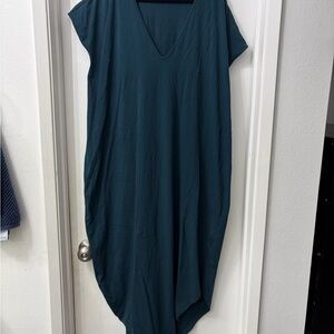Teal V-Neck Maxi Dress